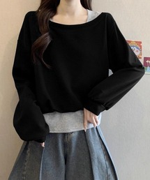 レイヤード風スウェットワンショルダー秋服