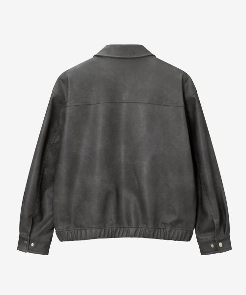 MINDBRIDGE（マインドブリッジ）の「[COUTURE]ウォッシュドグレー レザー ブルゾン（ライダースジャケット・メンズ・グレー・100/110/95/105）」の8枚目の写真
