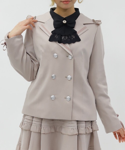 axes femme POETIQUE（アクシーズファムポエティック）の「Ｗ釦セーラージャケット（テーラードジャケット・レディース・ネイビー/グレー/グレイッシュベージュ・MEDIUM）」の2枚目の写真