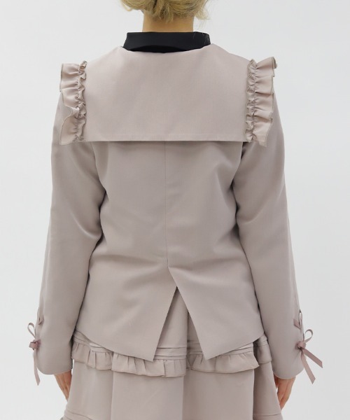 axes femme POETIQUE（アクシーズファムポエティック）の「Ｗ釦セーラージャケット（テーラードジャケット・レディース・ネイビー/グレー/グレイッシュベージュ・MEDIUM）」の6枚目の写真