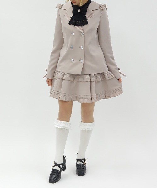 axes femme POETIQUE（アクシーズファムポエティック）の「Ｗ釦セーラージャケット（テーラードジャケット・レディース・ネイビー/グレー/グレイッシュベージュ・MEDIUM）」の8枚目の写真