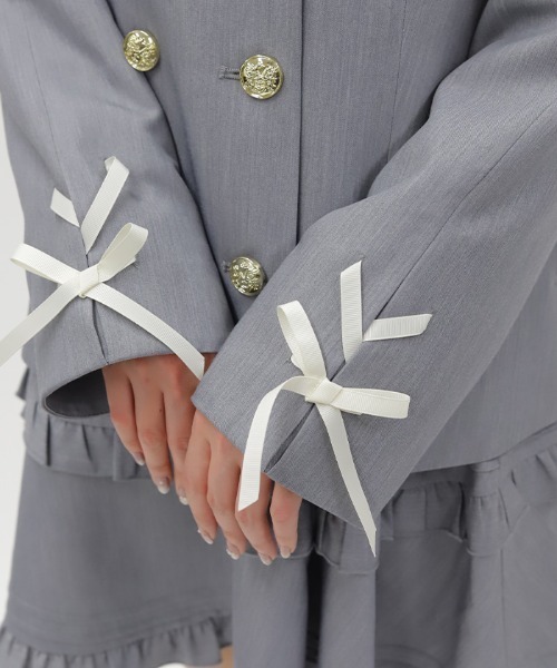 axes femme POETIQUE（アクシーズファムポエティック）の「Ｗ釦セーラージャケット（テーラードジャケット・レディース・ネイビー/グレー/グレイッシュベージュ・MEDIUM）」の10枚目の写真