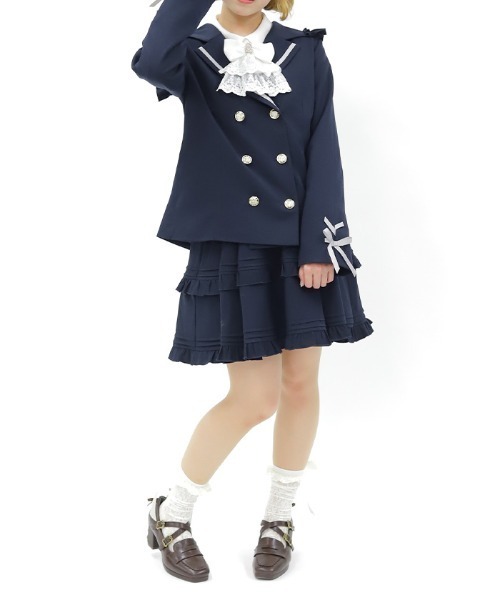 axes femme POETIQUE（アクシーズファムポエティック）の「Ｗ釦セーラージャケット（テーラードジャケット・レディース・ネイビー/グレー/グレイッシュベージュ・MEDIUM）」の13枚目の写真