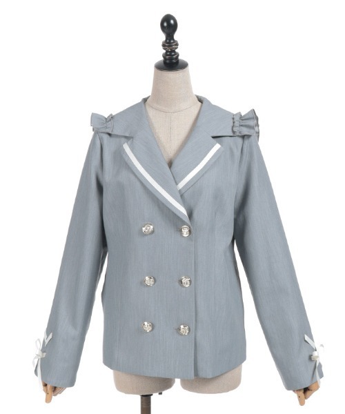 axes femme POETIQUE（アクシーズファムポエティック）の「Ｗ釦セーラージャケット（テーラードジャケット・レディース・ネイビー/グレー/グレイッシュベージュ・MEDIUM）」の20枚目の写真