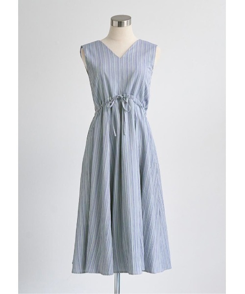 LUDICRUM(ルーディクルム)の「Vneck drawstring dress(ワンピース・レディース・ブラック/オフホワイト/ラベンダー・M/S)」の3枚目の写真