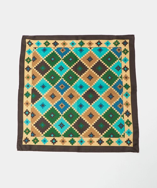 UNITED ARROWS(ユナイテッドアローズ)の「プリント ポケットチーフ(ポケットチーフ・メンズ・ダークブラウン/オリーブ・FREE)」の3枚目の写真