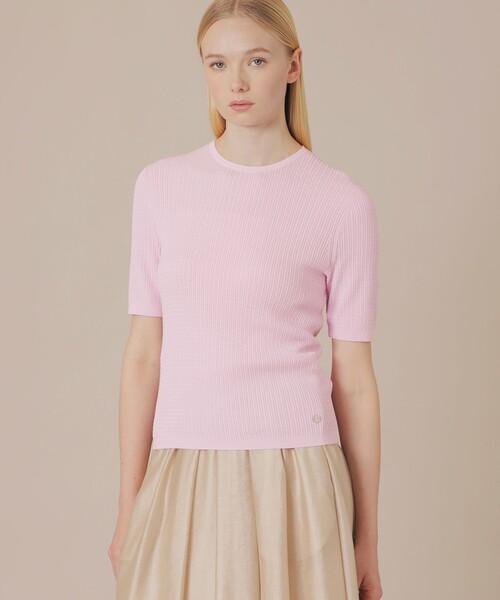 MACKINTOSH LONDON(マッキントッシュ ロンドン)の「ハイツイストコットンニットプルオーバー(ニット/セーター・レディース・イエロー/ブラック/パープル系その他/ホワイト系その他・38/40)」の3枚目の写真