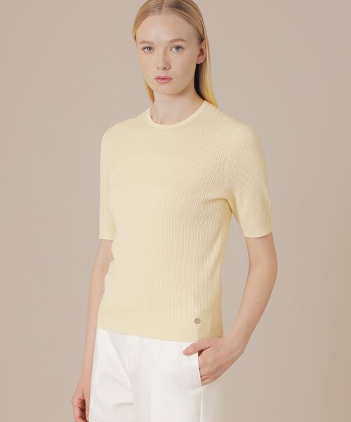 MACKINTOSH LONDON(マッキントッシュ ロンドン)の「ハイツイストコットンニットプルオーバー(ニット/セーター・レディース・イエロー/ブラック/パープル系その他/ホワイト系その他・38/40)」の4枚目の写真