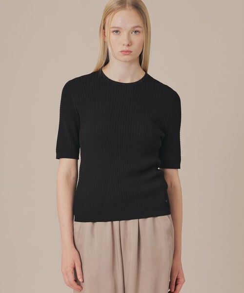 MACKINTOSH LONDON(マッキントッシュ ロンドン)の「ハイツイストコットンニットプルオーバー(ニット/セーター・レディース・イエロー/ブラック/パープル系その他/ホワイト系その他・38/40)」の2枚目の写真