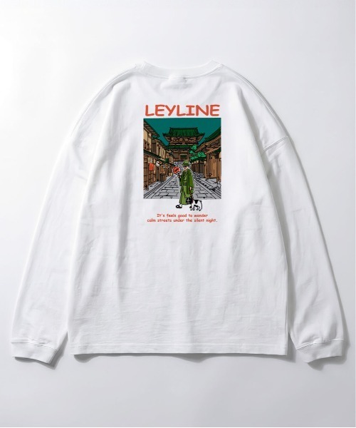 Leyline(レイライン)の「【Leyline】stroll-smith-kyoto-ロンT(Tシャツ/カットソー・メンズ・ブラック/ホワイト・M/XL/L)」の1枚目の写真