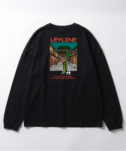 Leyline(レイライン)の「【Leyline】stroll-smith-kyoto-ロンT(Tシャツ/カットソー・メンズ・ブラック/ホワイト・M/XL/L)」の2枚目の写真