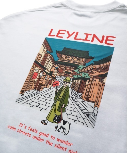 Leyline(レイライン)の「【Leyline】stroll-smith-kyoto-ロンT(Tシャツ/カットソー・メンズ・ブラック/ホワイト・M/XL/L)」の5枚目の写真