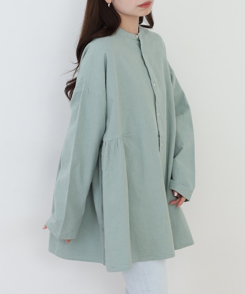 SO（エスオー）の「チュニック 長袖（シャツ/ブラウス・レディース・ミント/ライトグレー系/グレー系その他・F）」の3枚目の写真