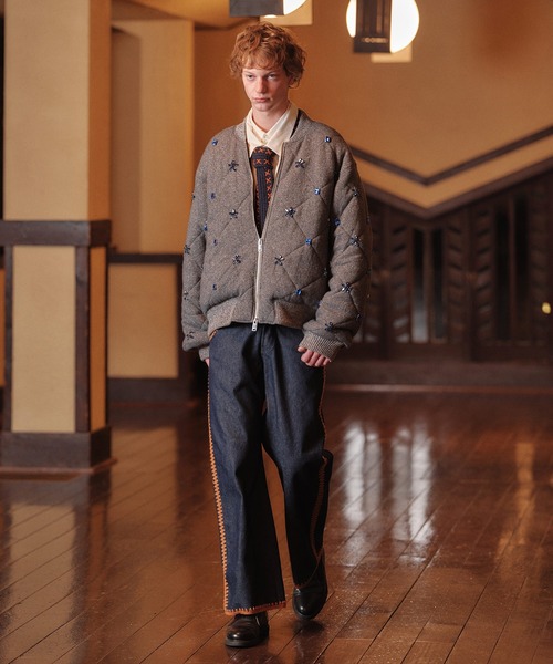 amok（アモク）の「QUILTED ORNAMENT BLOUSON（ブルゾン・メンズ・グレー/ブラック・M/S）」の15枚目の写真