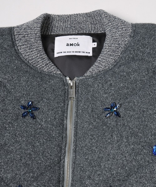 amok（アモク）の「QUILTED ORNAMENT BLOUSON（ブルゾン・メンズ・グレー/ブラック・M/S）」の10枚目の写真