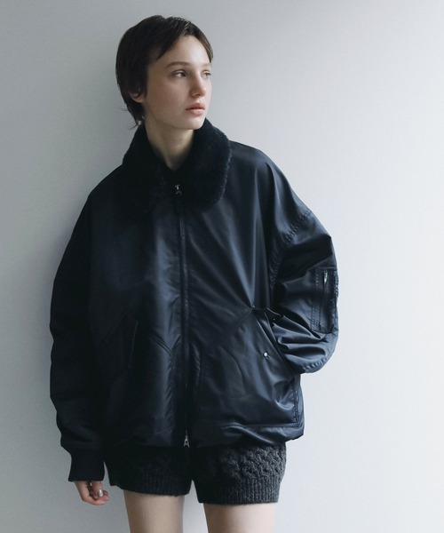 anuke(アンヌーク)の「MA-2 Flight Jacket(テーラードジャケット・レディース・ネイビー/オリーブ・38inch/36inch)」の1枚目の写真