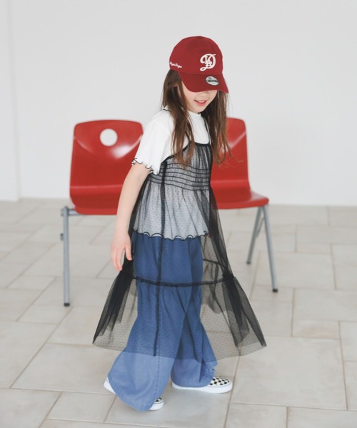 BAYFLOW（ベイフロー）の「[Tシャツ＋ワンピSET(3way)]チュールセットワンピース(KIDS)（ワンピース・キッズ・オフホワイト/ブラック・110cm/150cm/130cm）」の2枚目の写真