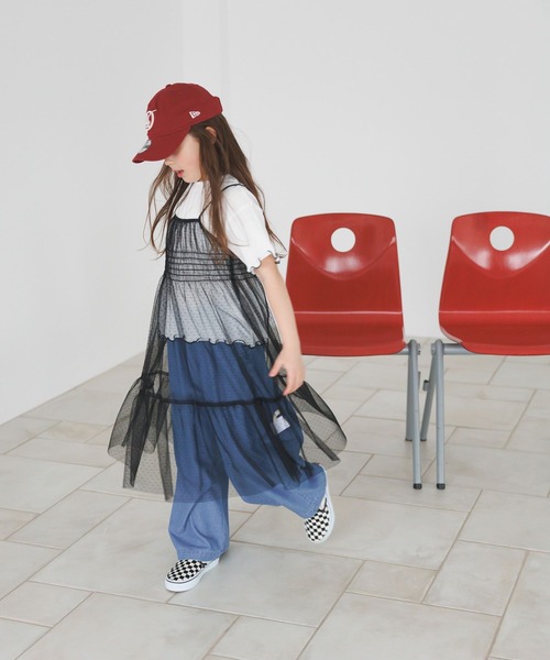 BAYFLOW（ベイフロー）の「[Tシャツ＋ワンピSET(3way)]チュールセットワンピース(KIDS)（ワンピース・キッズ・オフホワイト/ブラック・110cm/150cm/130cm）」の5枚目の写真