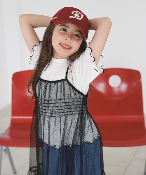 BAYFLOW（ベイフロー）の「[Tシャツ＋ワンピSET(3way)]チュールセットワンピース(KIDS)（ワンピース・キッズ・オフホワイト/ブラック・110cm/150cm/130cm）」の10枚目の写真