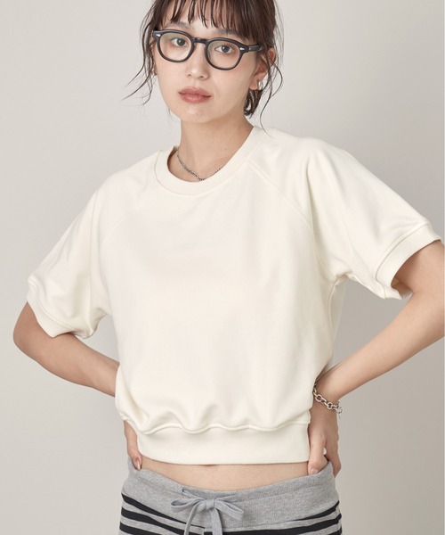 OFROOM(オフルーム)の「crop short sleeve sweat|クロップショートスリーブスウェット(スウェット・レディース・グレー/アイボリー/ネイビー・FREE)」の20枚目の写真