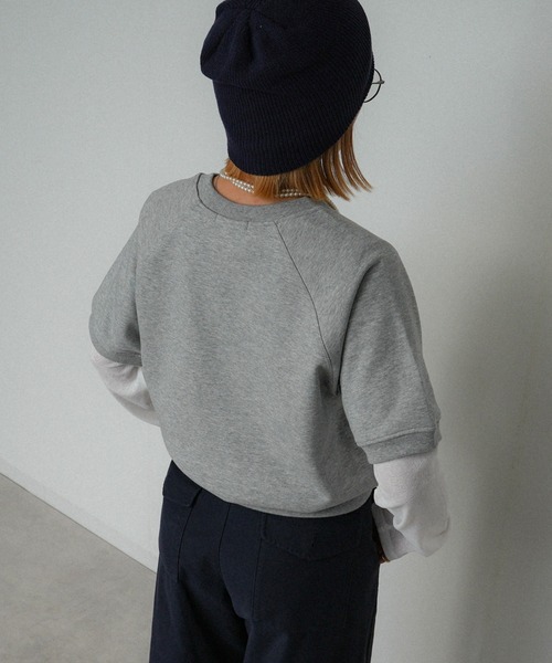 OFROOM(オフルーム)の「crop short sleeve sweat|クロップショートスリーブスウェット(スウェット・レディース・グレー/アイボリー/ネイビー・FREE)」の19枚目の写真