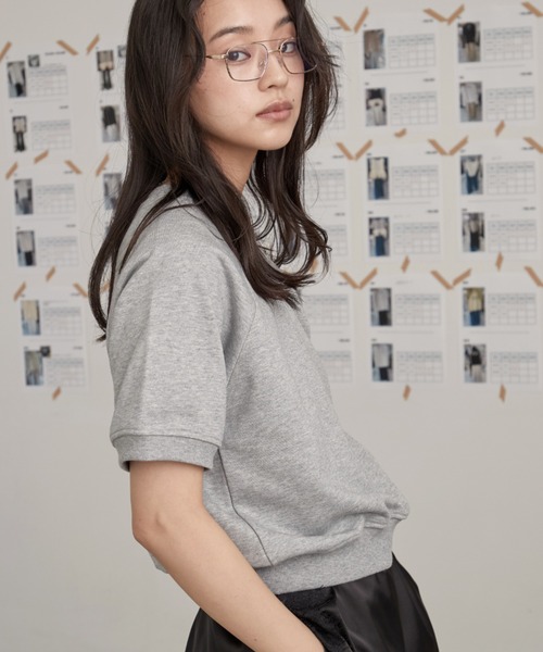 OFROOM(オフルーム)の「crop short sleeve sweat|クロップショートスリーブスウェット(スウェット・レディース・グレー/アイボリー/ネイビー・FREE)」の17枚目の写真