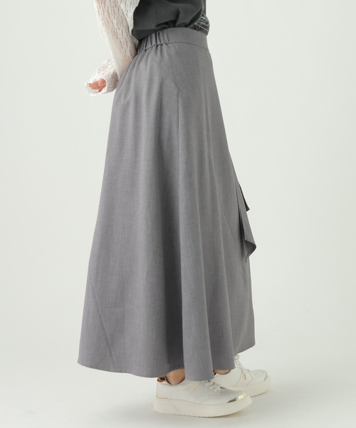 Elura（エルーラ）の「麻調ツイルタイスカート/656568（スカート・レディース・グレー/ベージュ・MEDIUM/SMALL）」の13枚目の写真