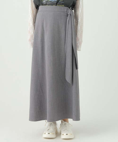 Elura（エルーラ）の「麻調ツイルタイスカート/656568（スカート・レディース・グレー/ベージュ・MEDIUM/SMALL）」の14枚目の写真