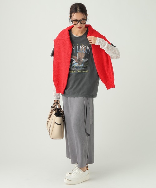 Elura（エルーラ）の「麻調ツイルタイスカート/656568（スカート・レディース・グレー/ベージュ・MEDIUM/SMALL）」の11枚目の写真