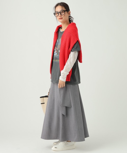 Elura（エルーラ）の「麻調ツイルタイスカート/656568（スカート・レディース・グレー/ベージュ・MEDIUM/SMALL）」の12枚目の写真