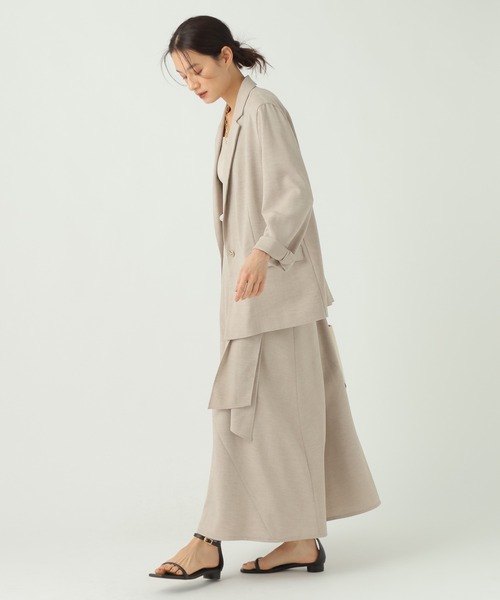 Elura（エルーラ）の「麻調ツイルタイスカート/656568（スカート・レディース・グレー/ベージュ・MEDIUM/SMALL）」の4枚目の写真