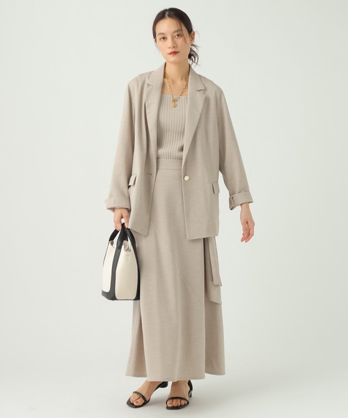 Elura（エルーラ）の「麻調ツイルタイスカート/656568（スカート・レディース・グレー/ベージュ・MEDIUM/SMALL）」の3枚目の写真