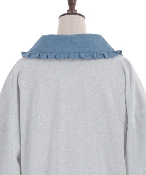 axes femme（アクシーズファム）の「デニム襟ラメ裏毛トレーナー（Tシャツ/カットソー・レディース・グレー/ホワイト/ピンク・FREE）」の7枚目の写真