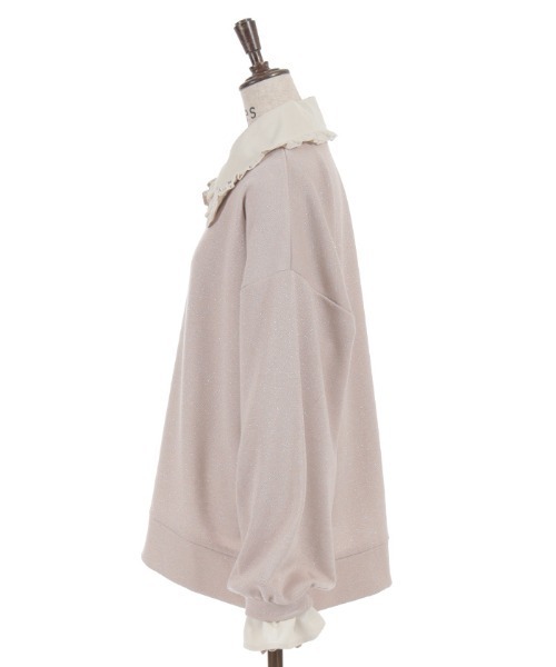 axes femme（アクシーズファム）の「デニム襟ラメ裏毛トレーナー（Tシャツ/カットソー・レディース・グレー/ホワイト/ピンク・FREE）」の10枚目の写真