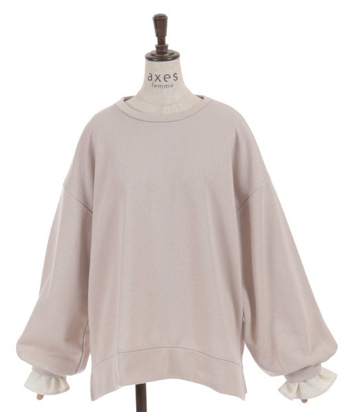 axes femme（アクシーズファム）の「デニム襟ラメ裏毛トレーナー（Tシャツ/カットソー・レディース・グレー/ホワイト/ピンク・FREE）」の14枚目の写真