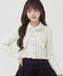 Suyunn（スユン）の「２ＷＡＹリボン付きツイードフリルショートジャケット（その他アウター）」