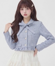 Suyunn（スユン）の「２ＷＡＹリボン付きツイードフリルショートジャケット（その他アウター）」