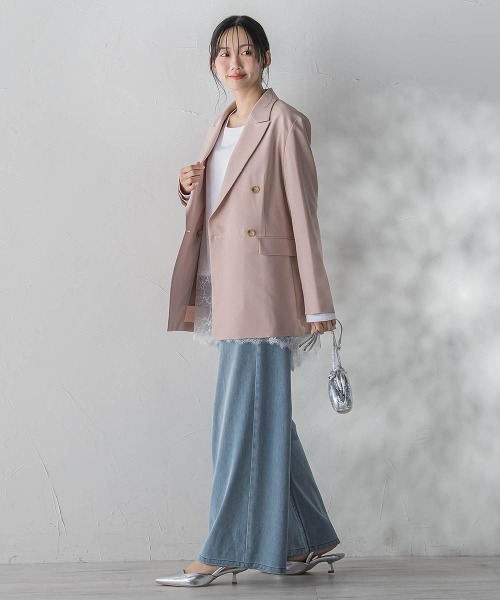 Droite lautreamont（ドロワットロートレアモン）の「ReflexポリエステルCANAPAジャケット（テーラードジャケット・レディース・ピンク/ベージュ・M）」の11枚目の写真