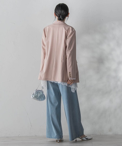 Droite lautreamont（ドロワットロートレアモン）の「ReflexポリエステルCANAPAジャケット（テーラードジャケット・レディース・ピンク/ベージュ・M）」の12枚目の写真