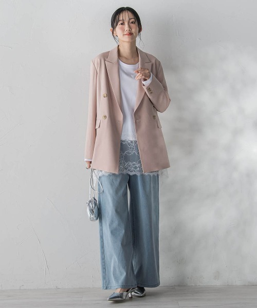 Droite lautreamont（ドロワットロートレアモン）の「ReflexポリエステルCANAPAジャケット（テーラードジャケット・レディース・ピンク/ベージュ・M）」の10枚目の写真