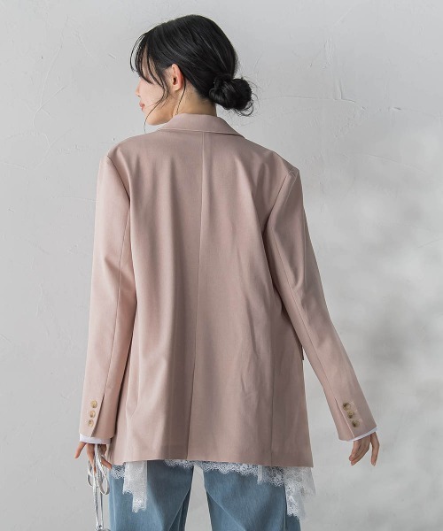 Droite lautreamont（ドロワットロートレアモン）の「ReflexポリエステルCANAPAジャケット（テーラードジャケット・レディース・ピンク/ベージュ・M）」の8枚目の写真