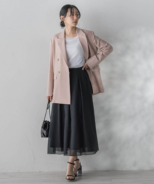 Droite lautreamont（ドロワットロートレアモン）の「ReflexポリエステルCANAPAジャケット（テーラードジャケット・レディース・ピンク/ベージュ・M）」の13枚目の写真