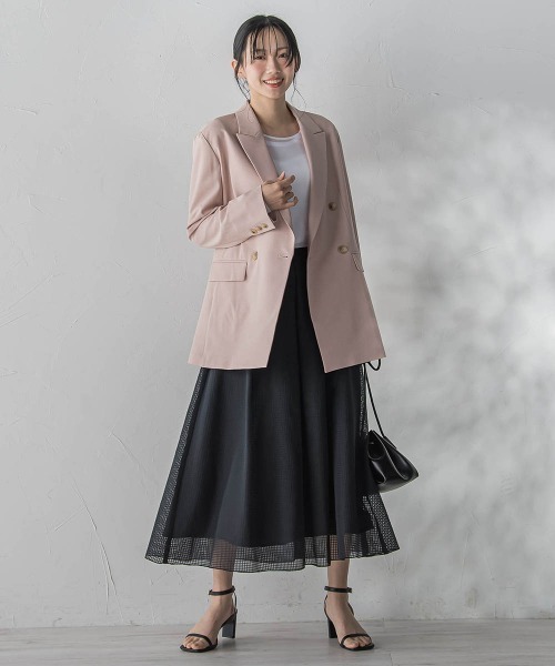 Droite lautreamont（ドロワットロートレアモン）の「ReflexポリエステルCANAPAジャケット（テーラードジャケット・レディース・ピンク/ベージュ・M）」の14枚目の写真