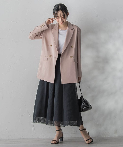 Droite lautreamont（ドロワットロートレアモン）の「ReflexポリエステルCANAPAジャケット（テーラードジャケット・レディース・ピンク/ベージュ・M）」の15枚目の写真