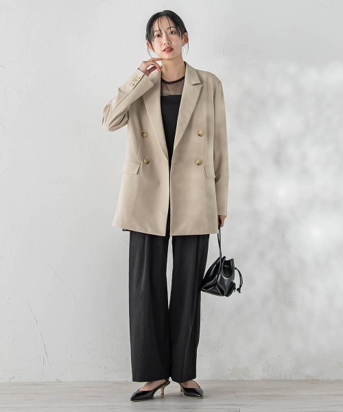 Droite lautreamont（ドロワットロートレアモン）の「ReflexポリエステルCANAPAジャケット（テーラードジャケット・レディース・ピンク/ベージュ・M）」の22枚目の写真