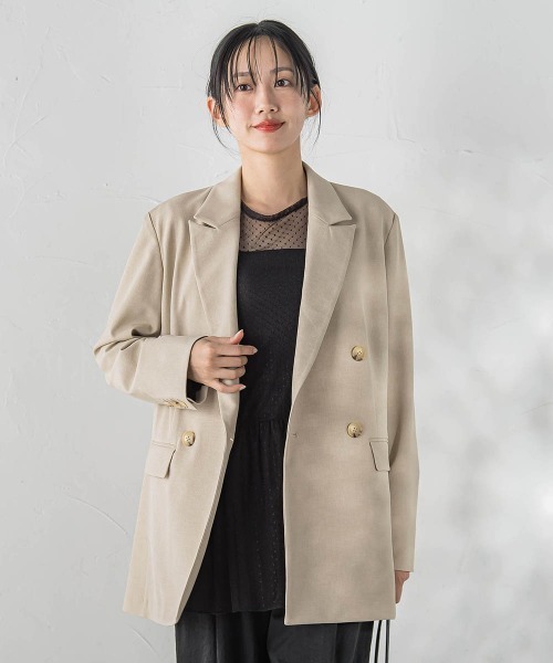 Droite lautreamont（ドロワットロートレアモン）の「ReflexポリエステルCANAPAジャケット（テーラードジャケット・レディース・ピンク/ベージュ・M）」の18枚目の写真