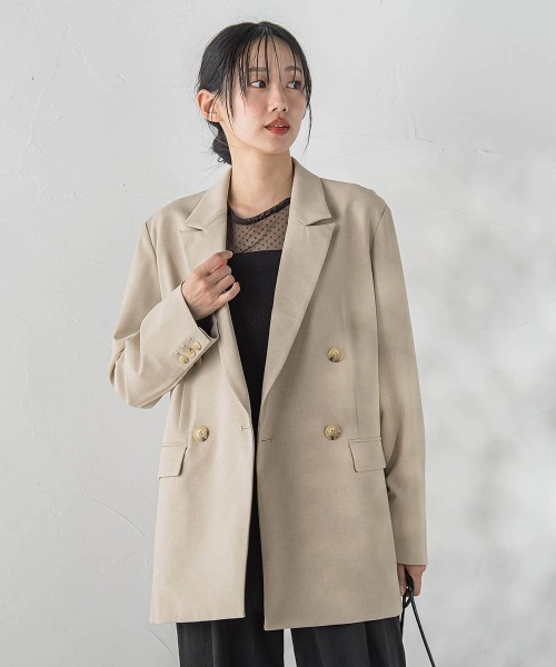 Droite lautreamont（ドロワットロートレアモン）の「ReflexポリエステルCANAPAジャケット（テーラードジャケット・レディース・ピンク/ベージュ・M）」の19枚目の写真