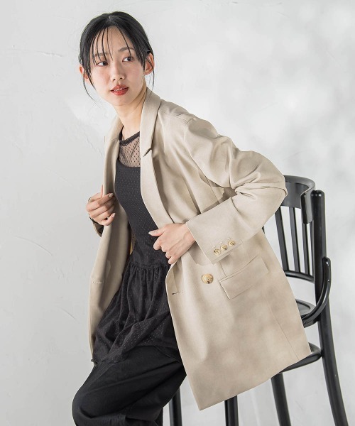 Droite lautreamont（ドロワットロートレアモン）の「ReflexポリエステルCANAPAジャケット（テーラードジャケット・レディース・ピンク/ベージュ・M）」の16枚目の写真