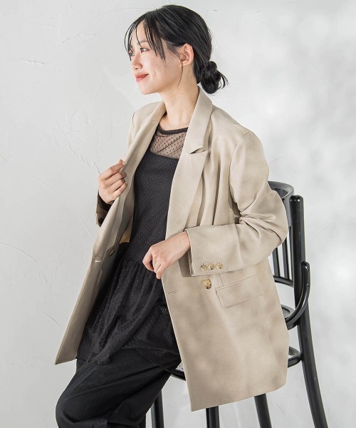 Droite lautreamont（ドロワットロートレアモン）の「ReflexポリエステルCANAPAジャケット（テーラードジャケット・レディース・ピンク/ベージュ・M）」の17枚目の写真