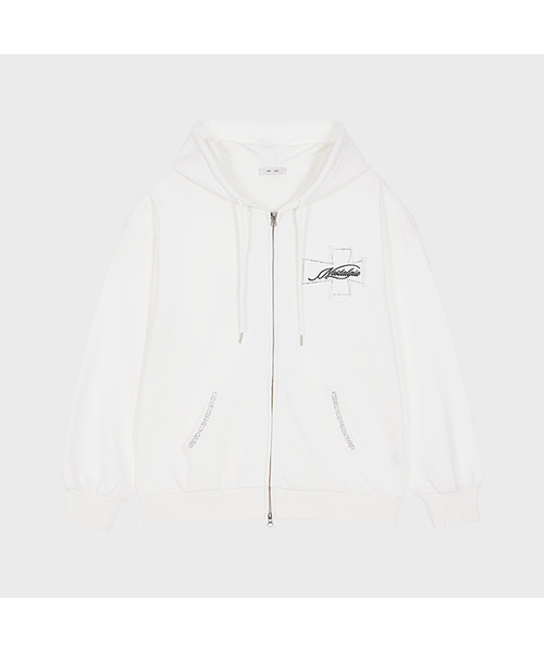 Nostalgia Hoodie Zip-Up (White) — белое худи на молнии